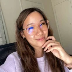 BELLA XS - SANDSTONE CRYSTAL + BLUE LIGHT TECHNOLOGY GLASSES -Glasses Sales Store 05 2023 heycynthialee BELLAXS SandstoneCrystalBlueLight 1