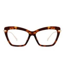 MILA - AMBER TORTOISE + CLEAR GLASSES