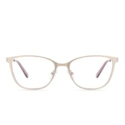 CARMEN - BRUSHED ROSE GOLD + CLEAR GLASSES