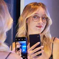 RIDLEY - BLACK + BLUE LIGHT TECHNOLOGY CLEAR GLASSES -Glasses Sales Store RIDLEY gold lifestylePDP2