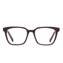 ALEX - BURGUNDY + CLEAR GLASSES