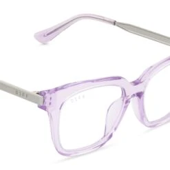 BELLA XS - LAVENDER FOG CRYSTAL + CLEAR GLASSES -Glasses Sales Store diff eyewear bella xs lavender fog crystal clear glasses alt 4