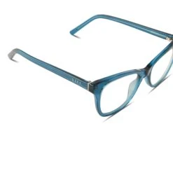 CARINA - DEEP AQUA + CLEAR GLASSES -Glasses Sales Store diff eyewear carina deep aqua clear alt 4