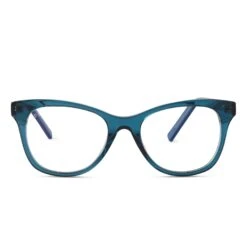 CARINA - DEEP AQUA + CLEAR GLASSES