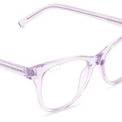 CARINA - LAVENDER FOG CRYSTAL + CLEAR GLASSES -Glasses Sales Store diff eyewear carina lavender fog crystal clear glasses alt 4