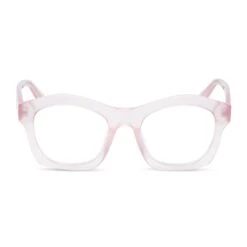 HAYDEN - ROSE TEA PINK + CLEAR GLASSES