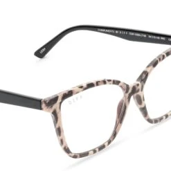 LEAH - LEOPARD TORTOISE + CLEAR GLASSES -Glasses Sales Store diff eyewear leah leopard tortoise clear glasses alt 4